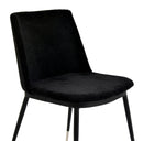 Evora Black Velvet Chair - Silver Legs (Set of 2)