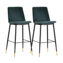 Evora Green Velvet Counter Stool (Set of 2)