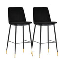 Evora Black Velvet Counter Stool (Set of 2)