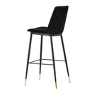 Evora Black Velvet Counter Stool (Set of 2)