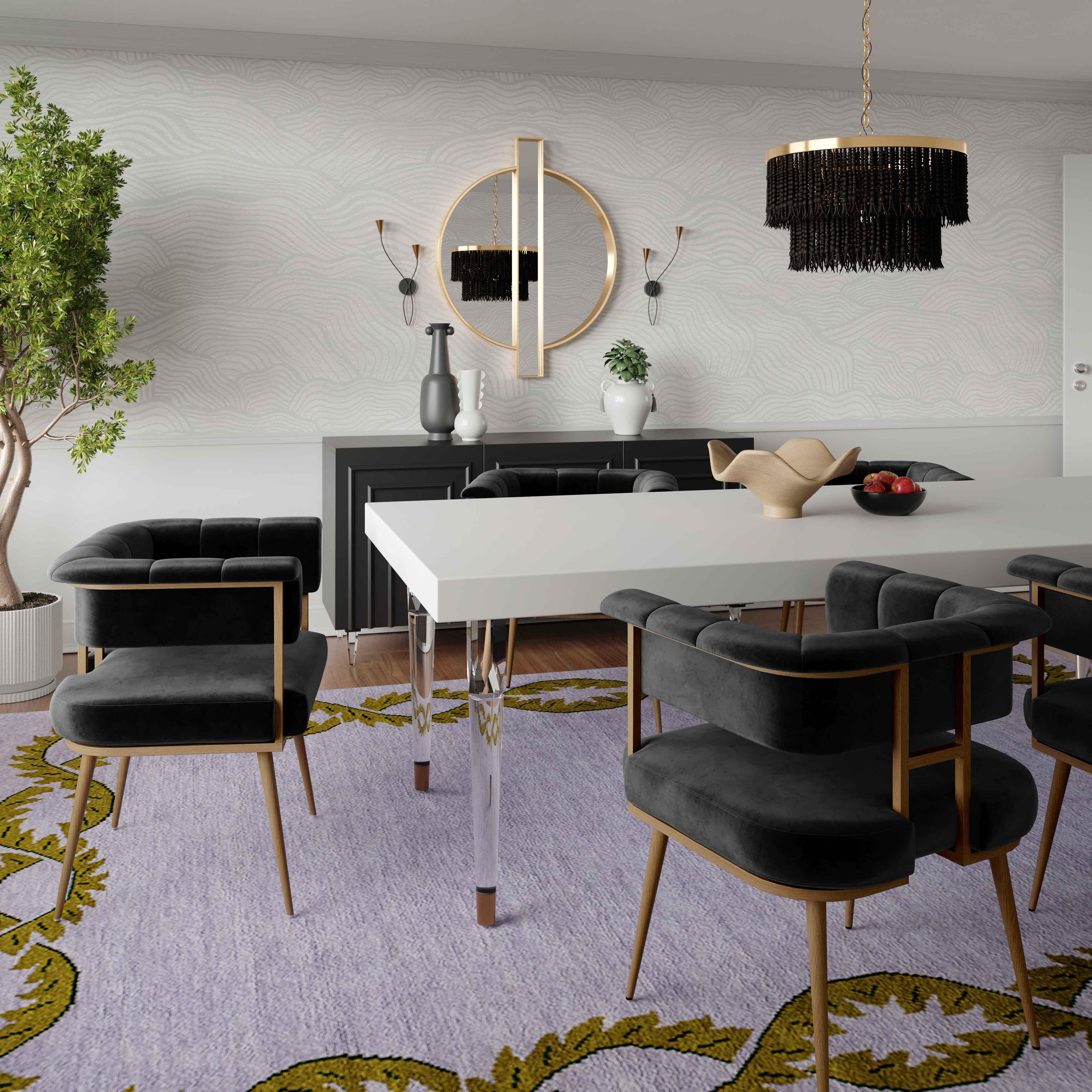 Astrid Grey Velvet Chair - UK