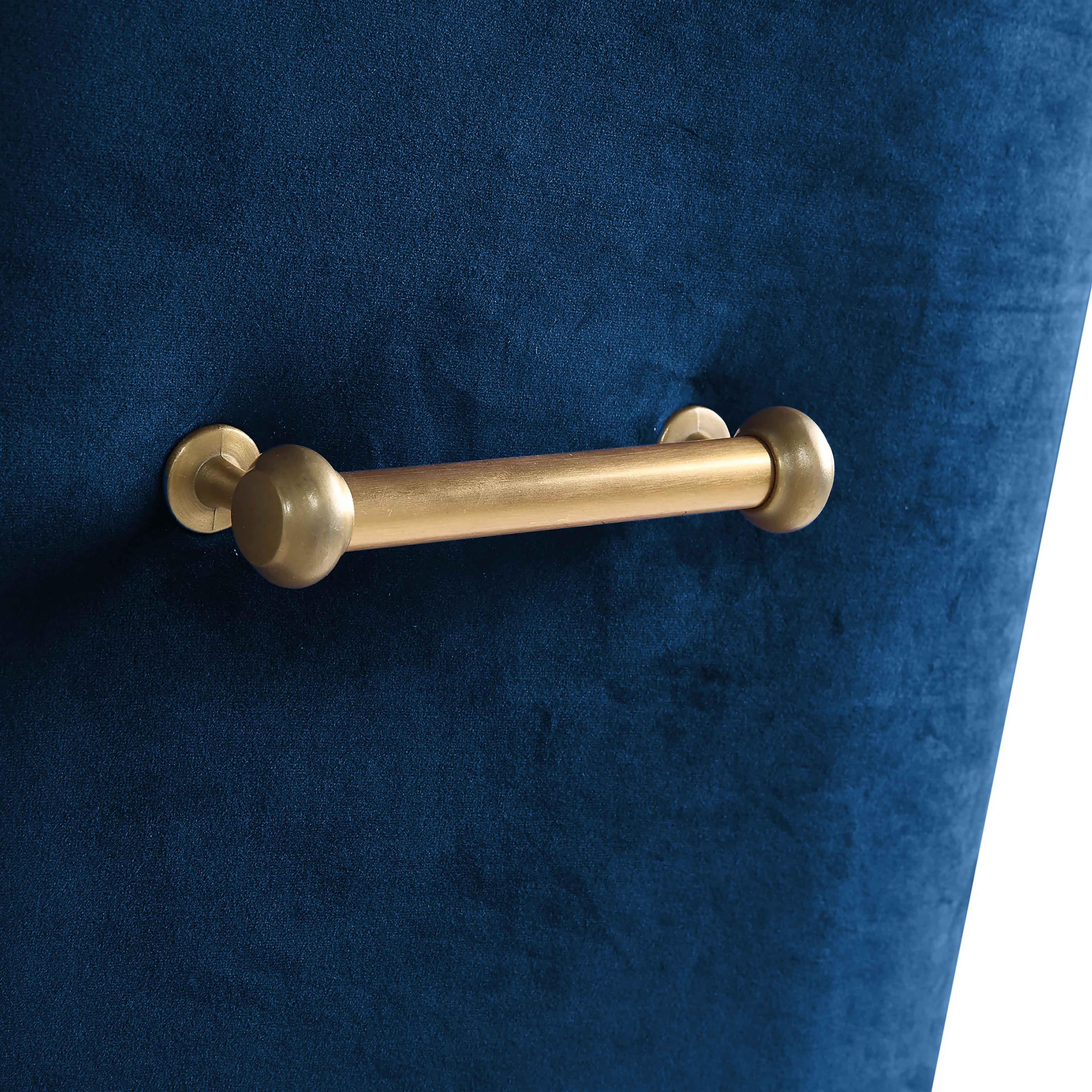 Beatrix Navy Velvet Side Chair - UK
