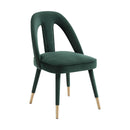 Petra Forest Green Velvet Side Chair - UK