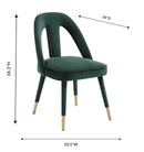 Petra Forest Green Velvet Side Chair - UK