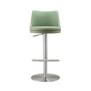 Reagan Sea Foam Green Performance Vegan Leather and Silver Adjustable Stool