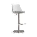 Reagan White and Silver Adjustable Stool - UK