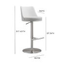 Reagan White and Silver Adjustable Stool - UK