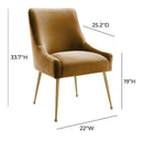 Beatrix Cognac Velvet Side Chair - UK