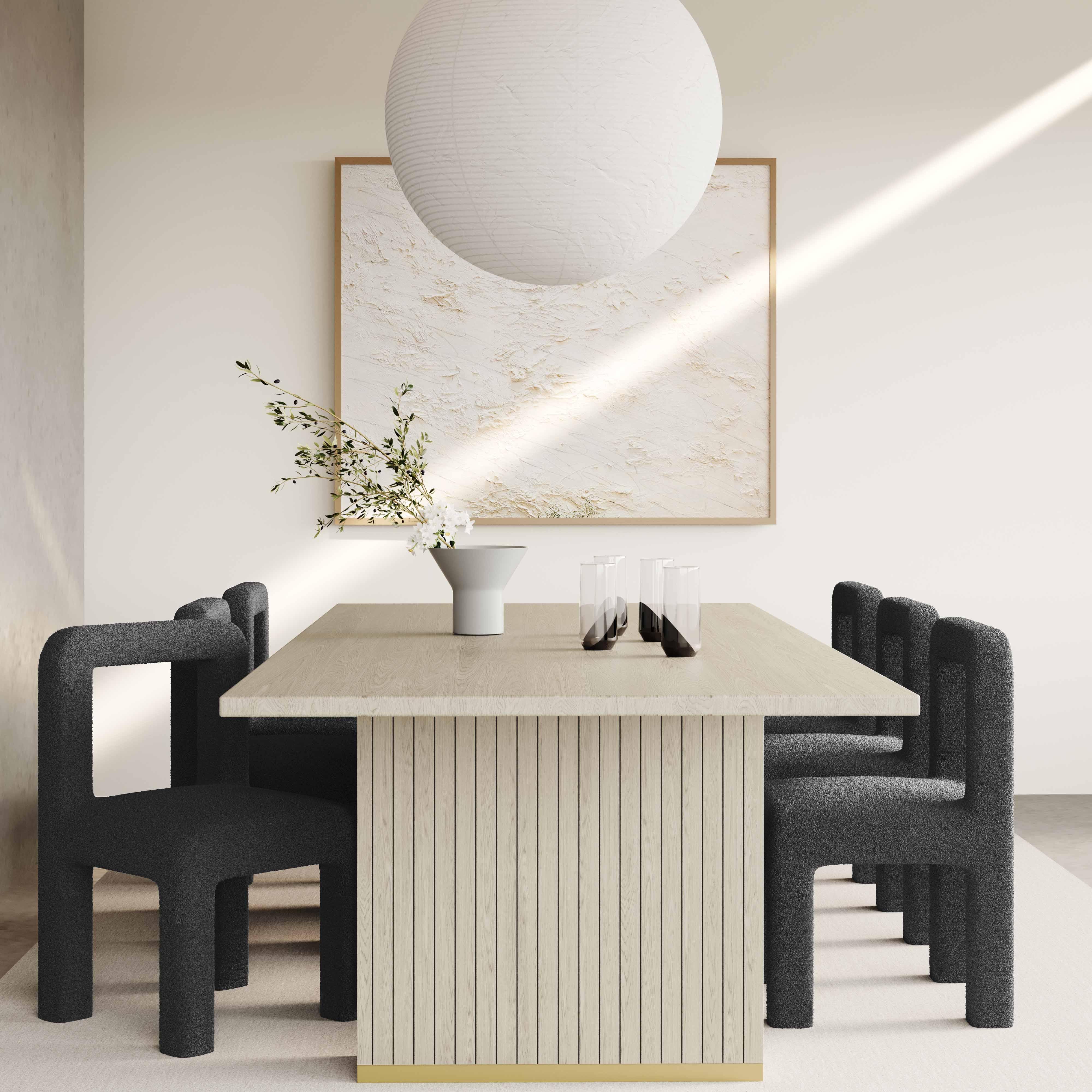 Hazel Black Boucle Dining Chair - UK
