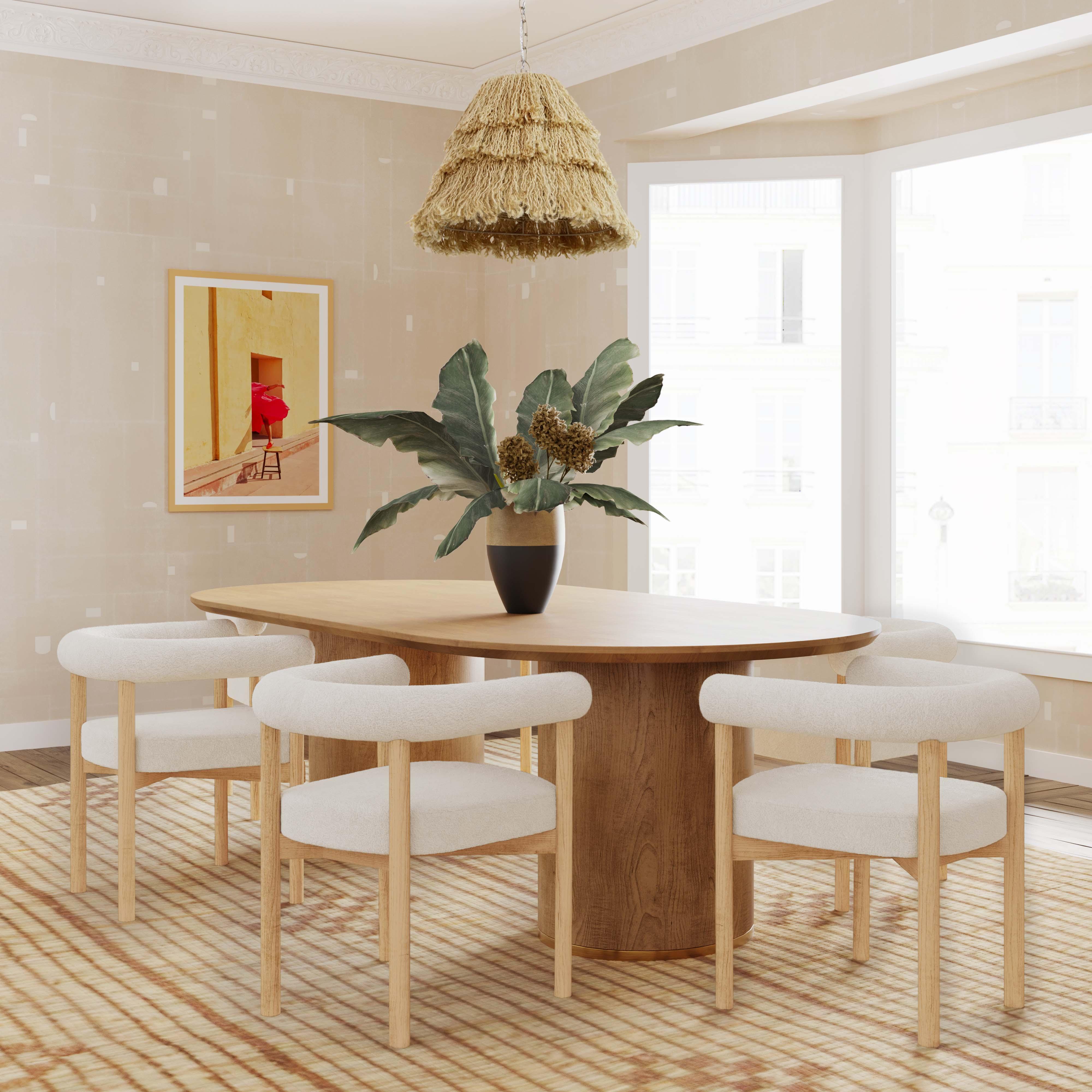 Spara Cream Boucle Dining Chair - UK