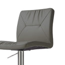 Paddy Dark Grey Vegan Leather on Silver Adjustable Stool - UK