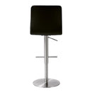 Paddy Black Vegan Leather on Silver Adjustable Stool - UK