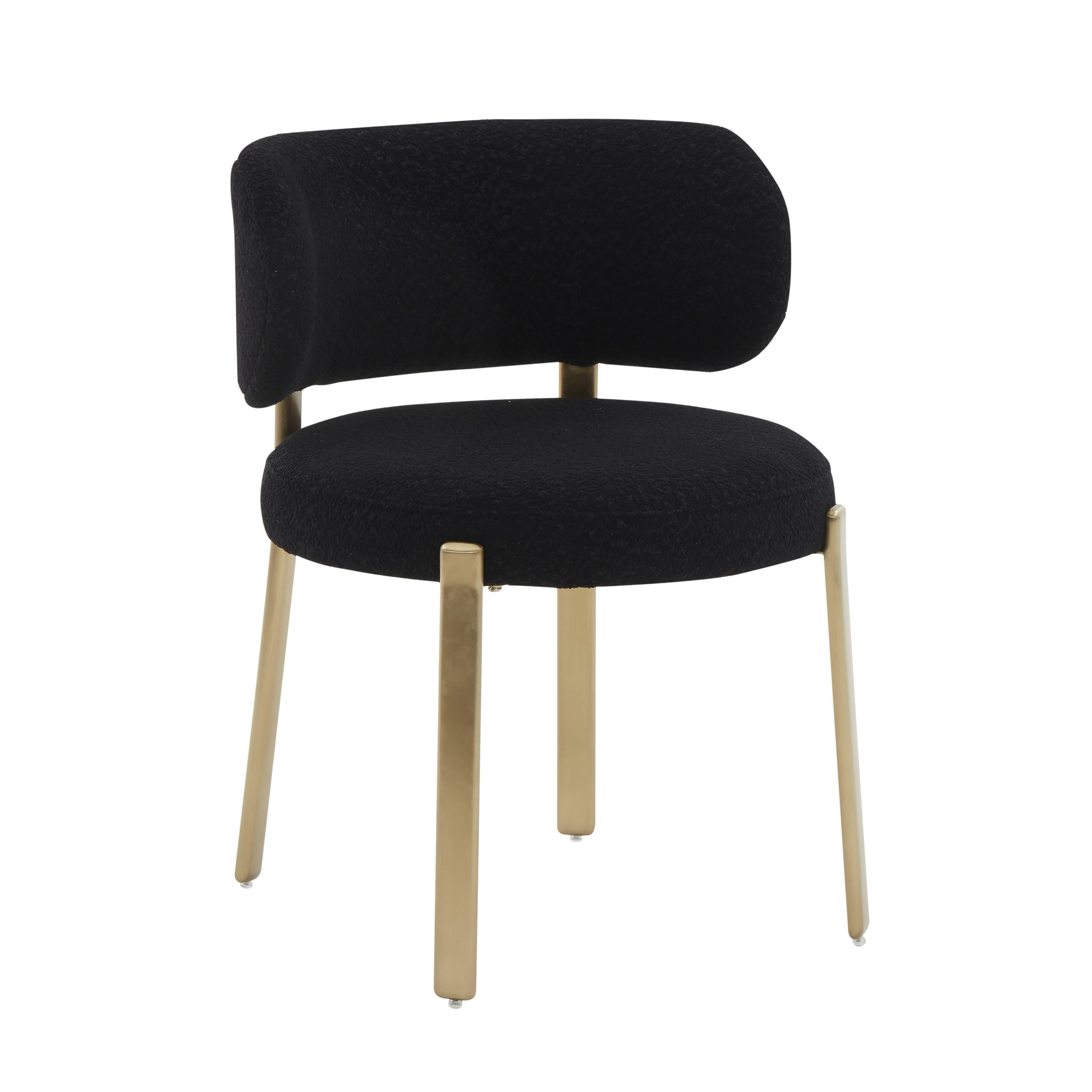 Margaret Black Boucle Dining Chair - UK