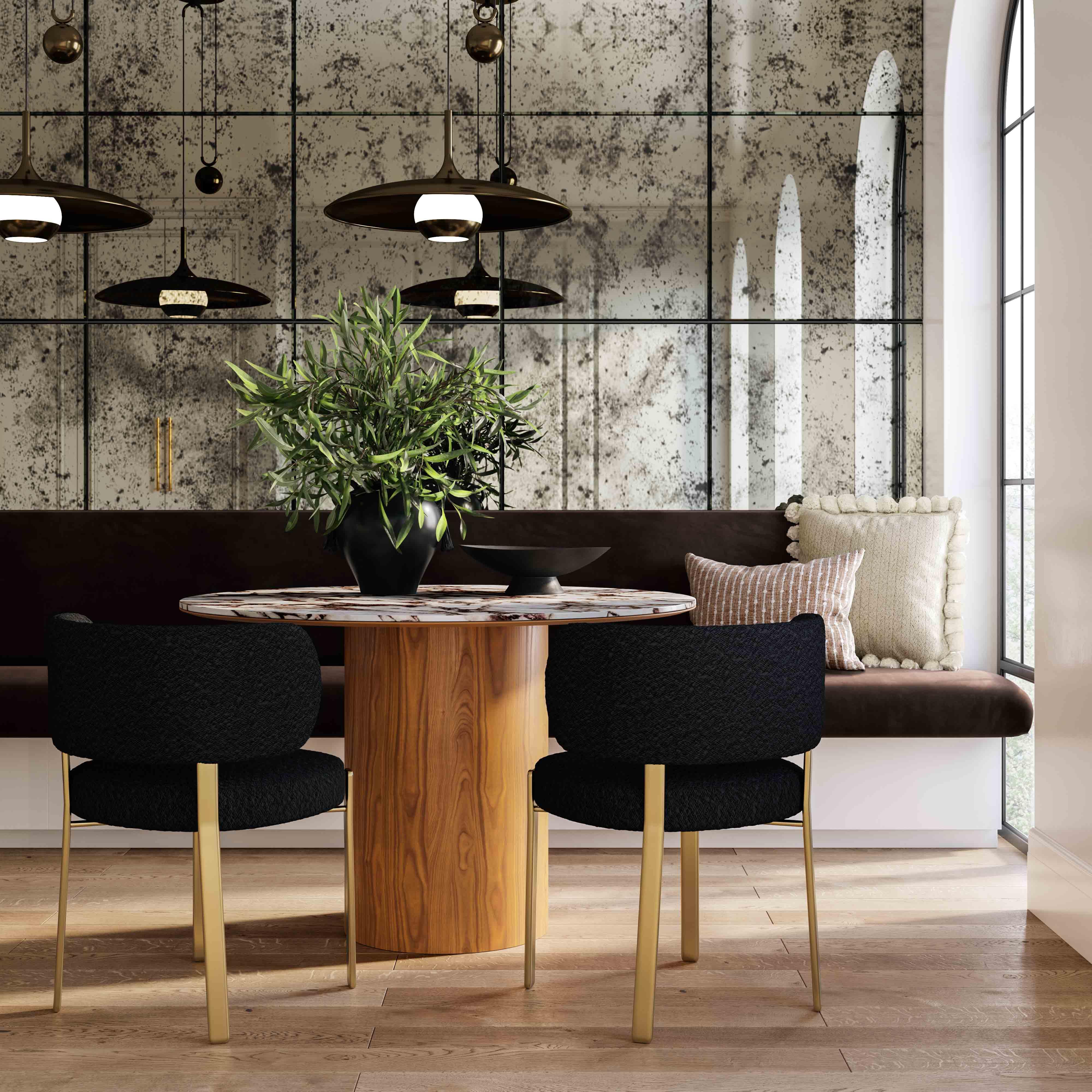 Margaret Black Boucle Dining Chair - UK