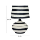Positano Black Striped Papier Mache Table Lamp
