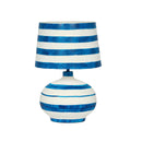 Positano Blue Striped Papier Mache Table Lamp