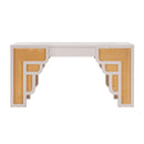 Suzie Cream & Rattan Executive Desk - UK