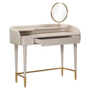 Penelope Taupe Vegan Leather Wrapped Vanity Desk