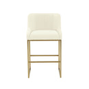 Lisa Cream Pleated Velvet Counter Stool