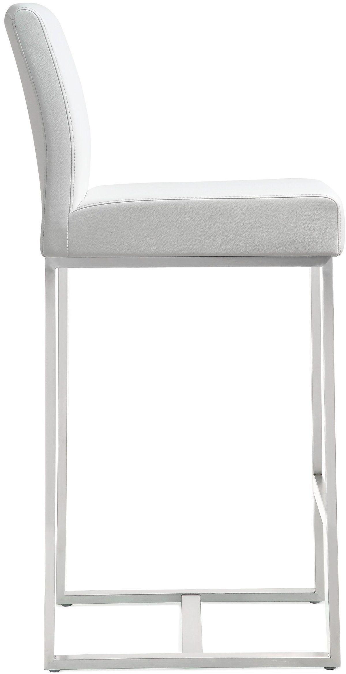 Denmark White Stainless Steel Counter Stool - Set of 2 - UK