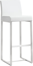 Denmark White Stainless Steel Barstool - Set of 2 - UK