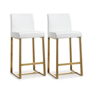 Denmark White Gold Steel Counter Stool - Set of 2 - UK