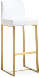 Denmark White Gold Steel Barstool - Set of 2 - UK