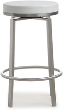 Pratt White Performance Vegan Leather Swivel Counter Stool - Set of 2