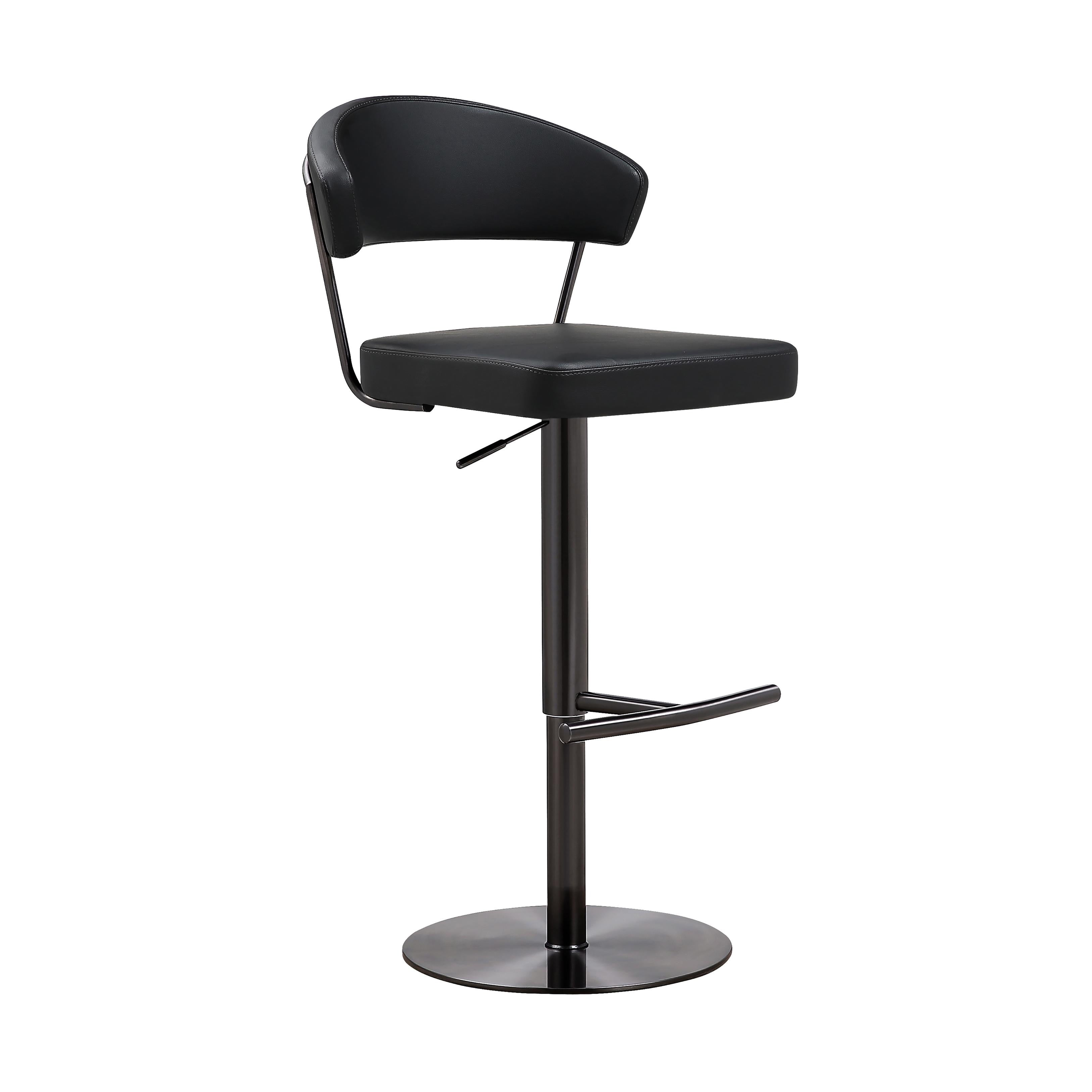 Cosmo Black Performance Vegan Leather on Black Steel Barstool - UK