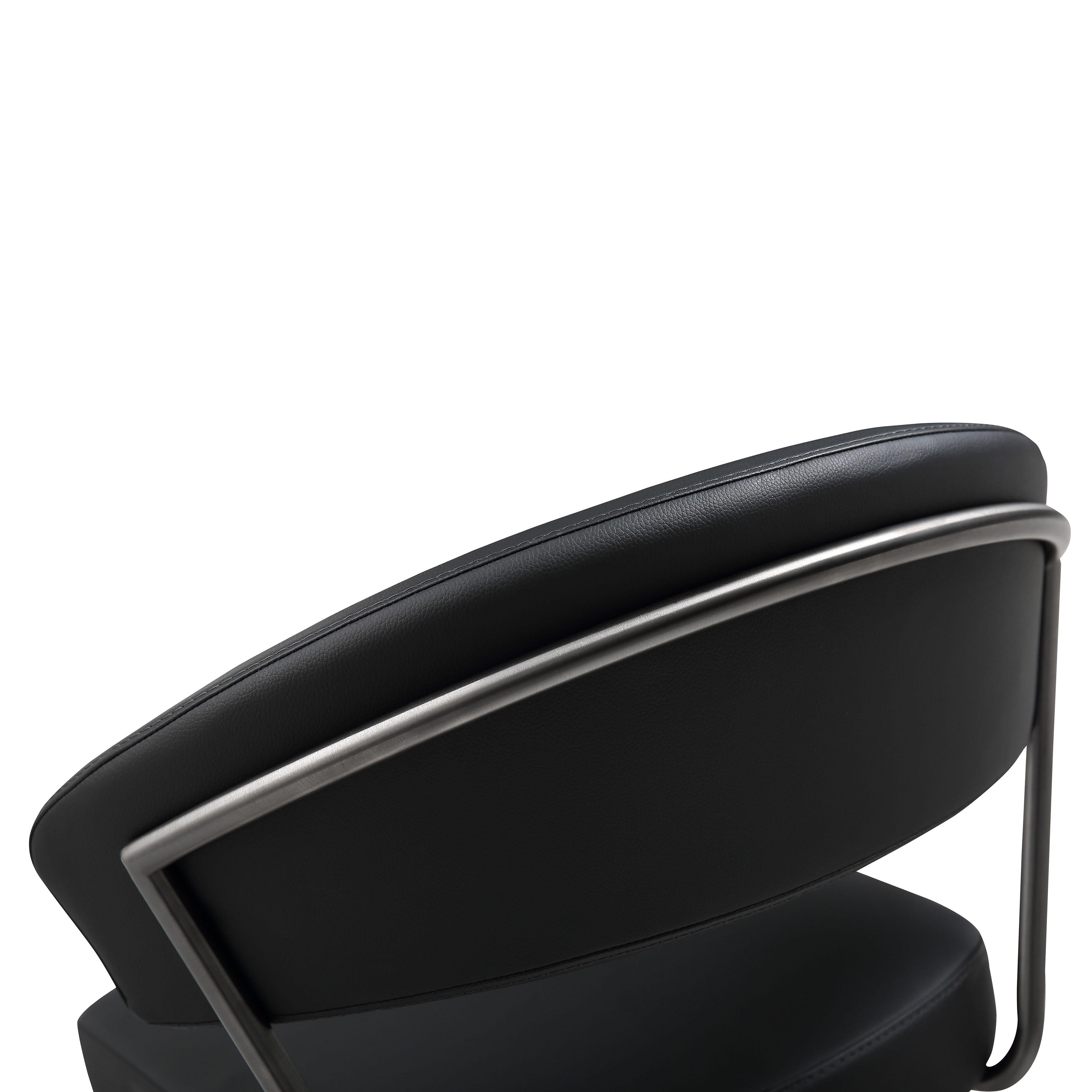 Cosmo Black Performance Vegan Leather on Black Steel Barstool - UK