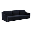Milan Black Velvet Sofa