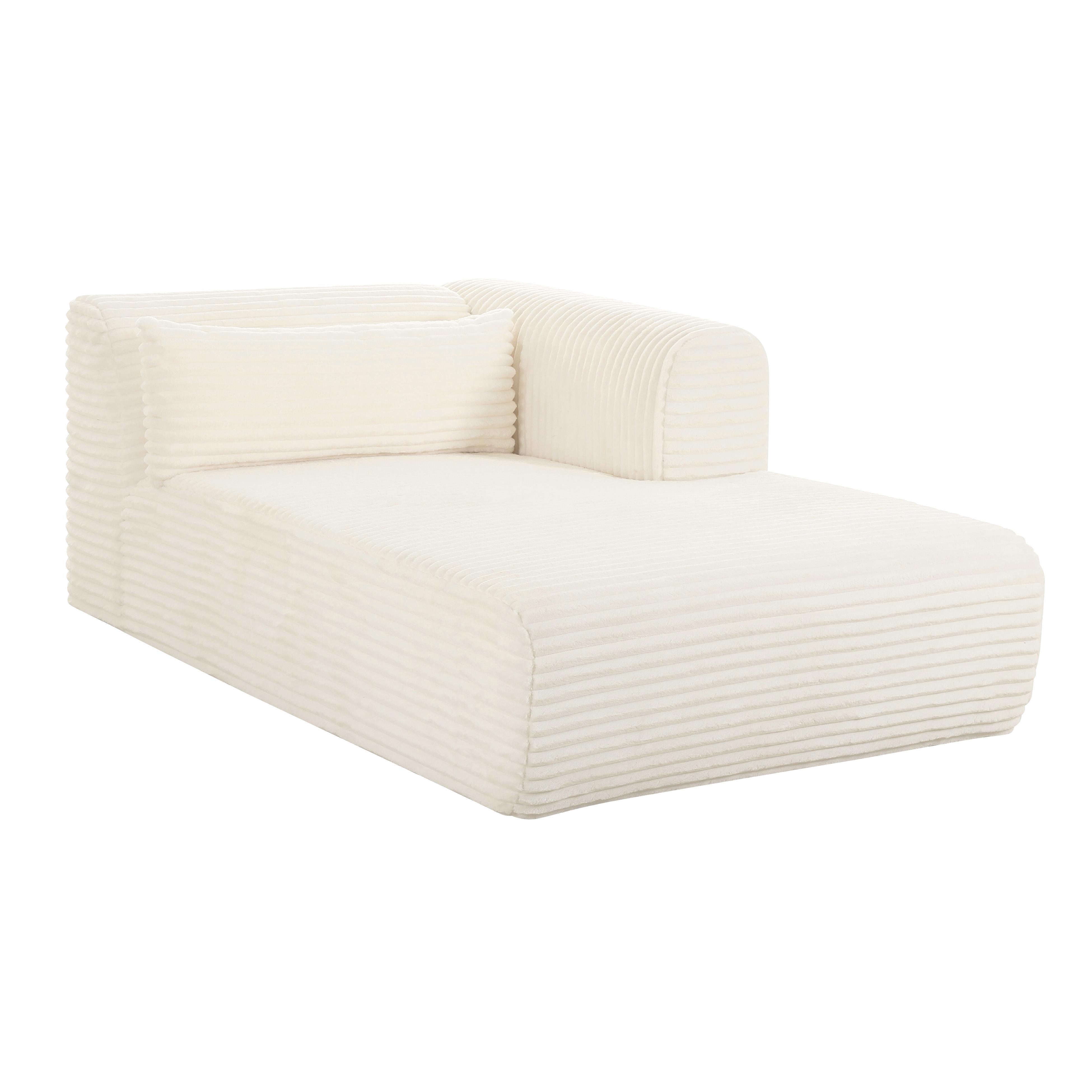 Tarra Fluffy Oversized Cream Corduroy Modular RAF Chaise - UK