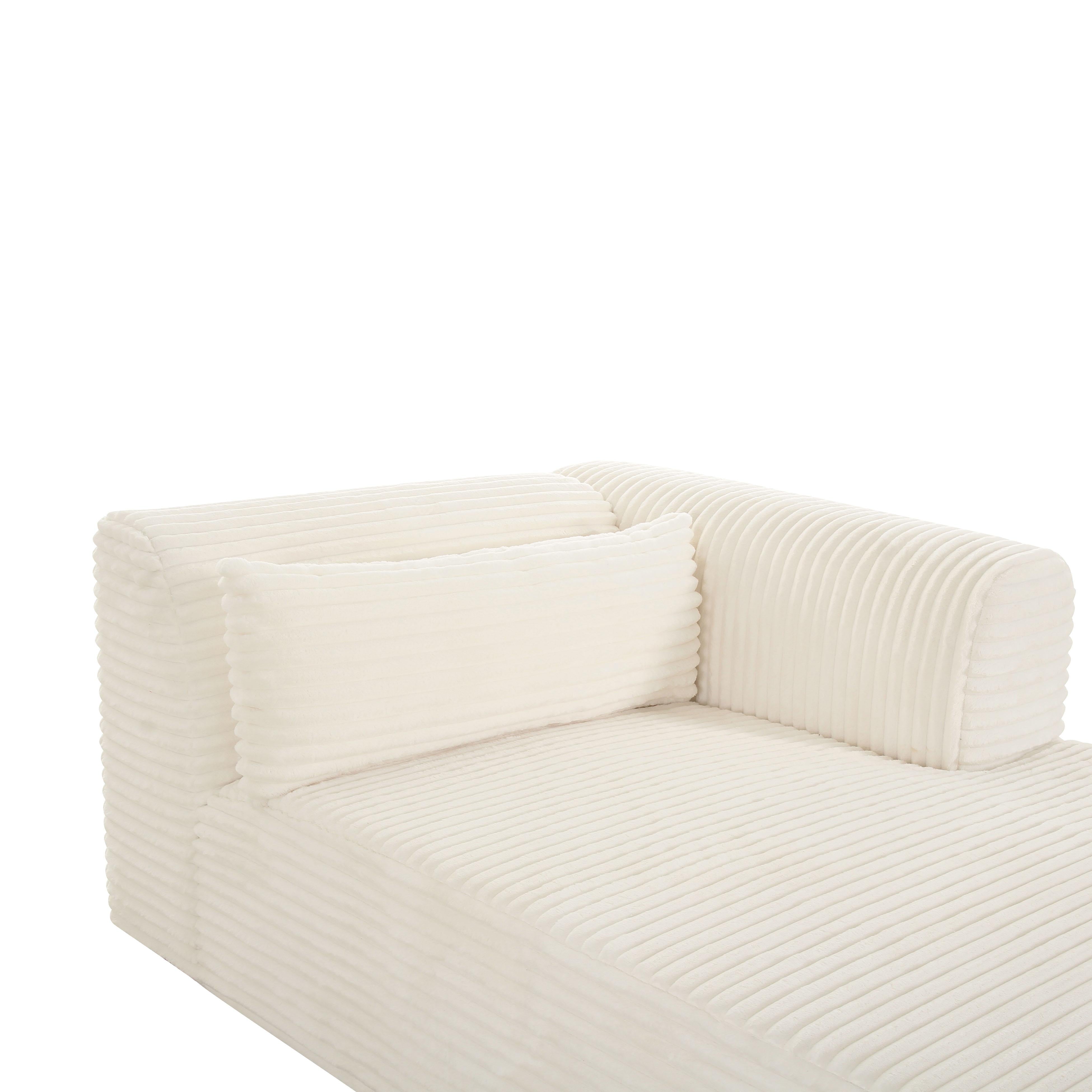 Tarra Fluffy Oversized Cream Corduroy Modular RAF Chaise - UK