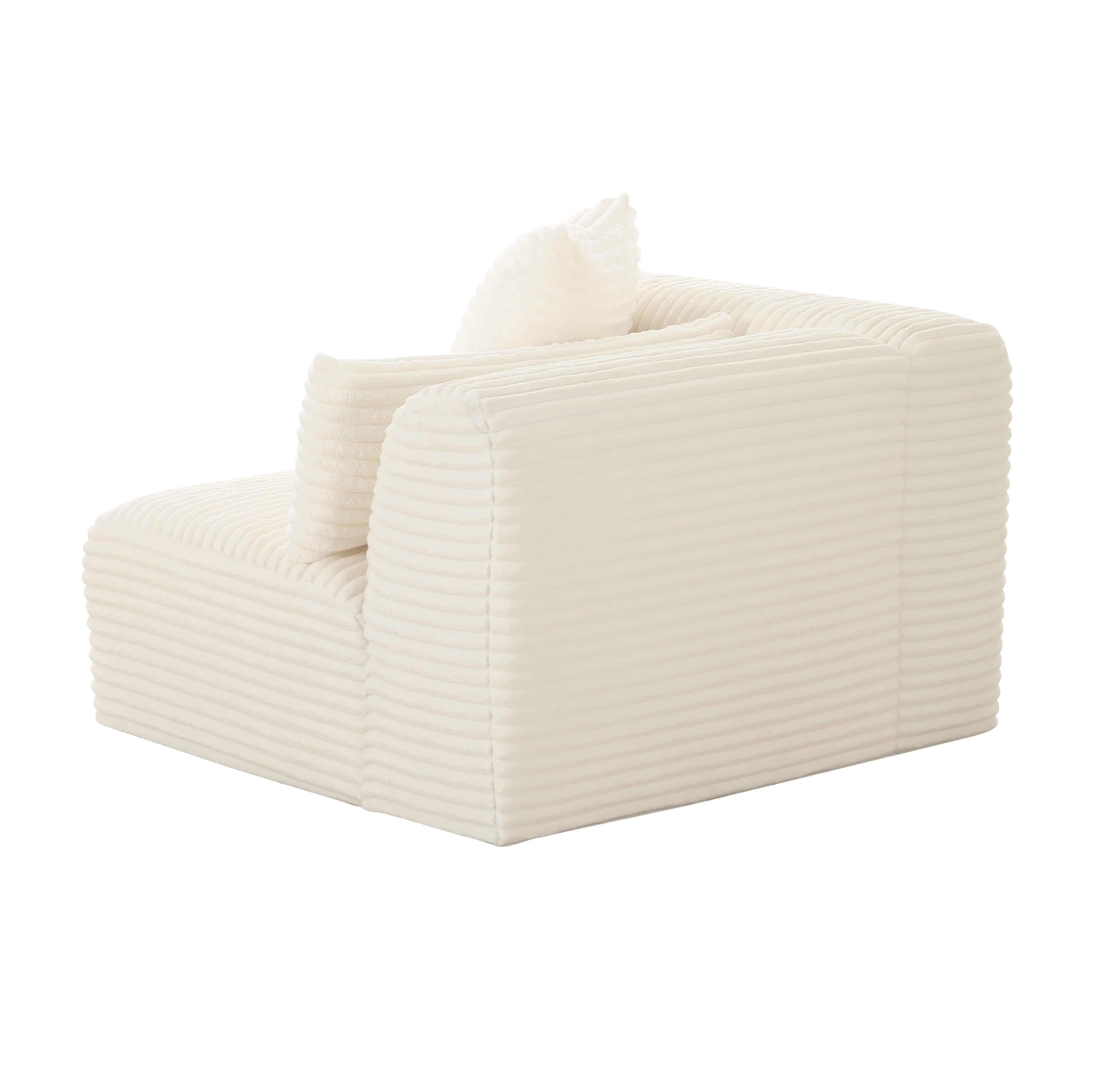 Tarra Fluffy Oversized Cream Corduroy Modular LAF Corner Chair - UK