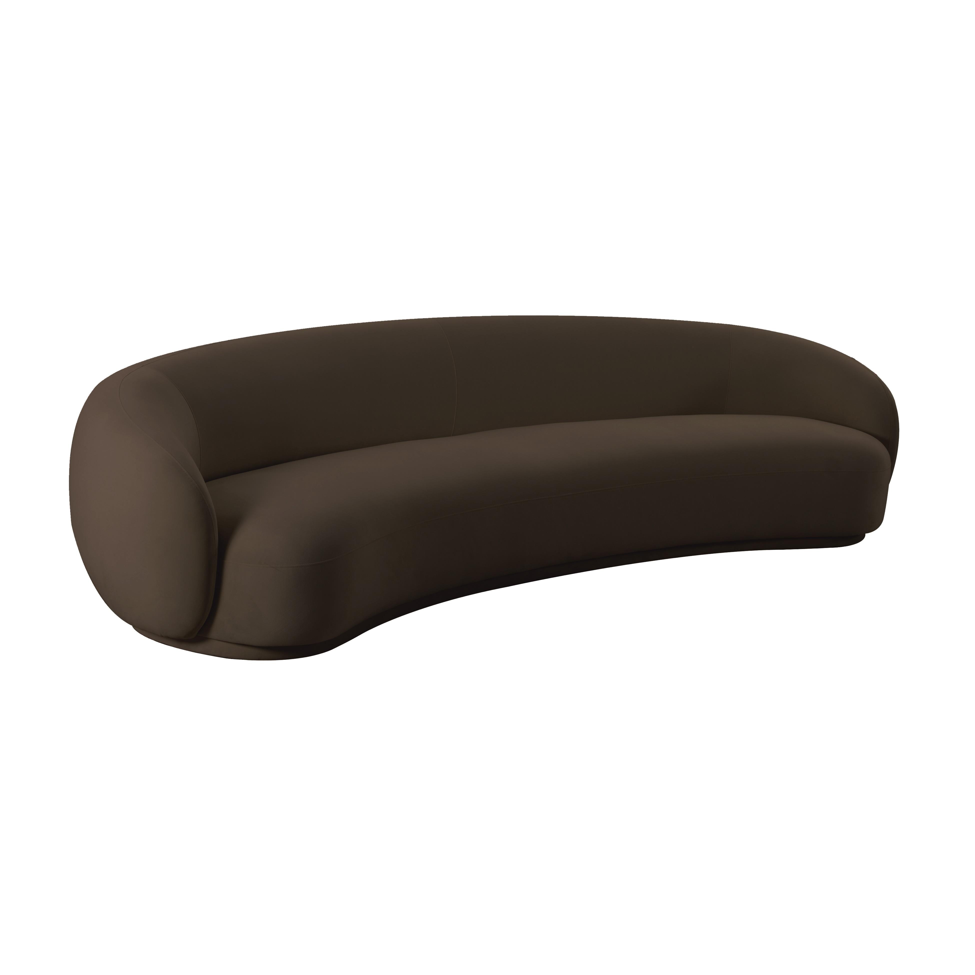 Kendall Chocolate Brown Velvet 120 Inch Sofa