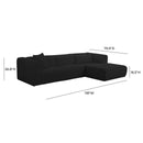 Tarra Fluffy Oversized Black Corduroy Modular RAF Sectional