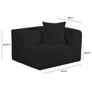 Tarra Fluffy Oversized Black Corduroy Modular RAF Corner Chair