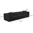Tarra Fluffy Oversized Black Corduroy Modular Sofa