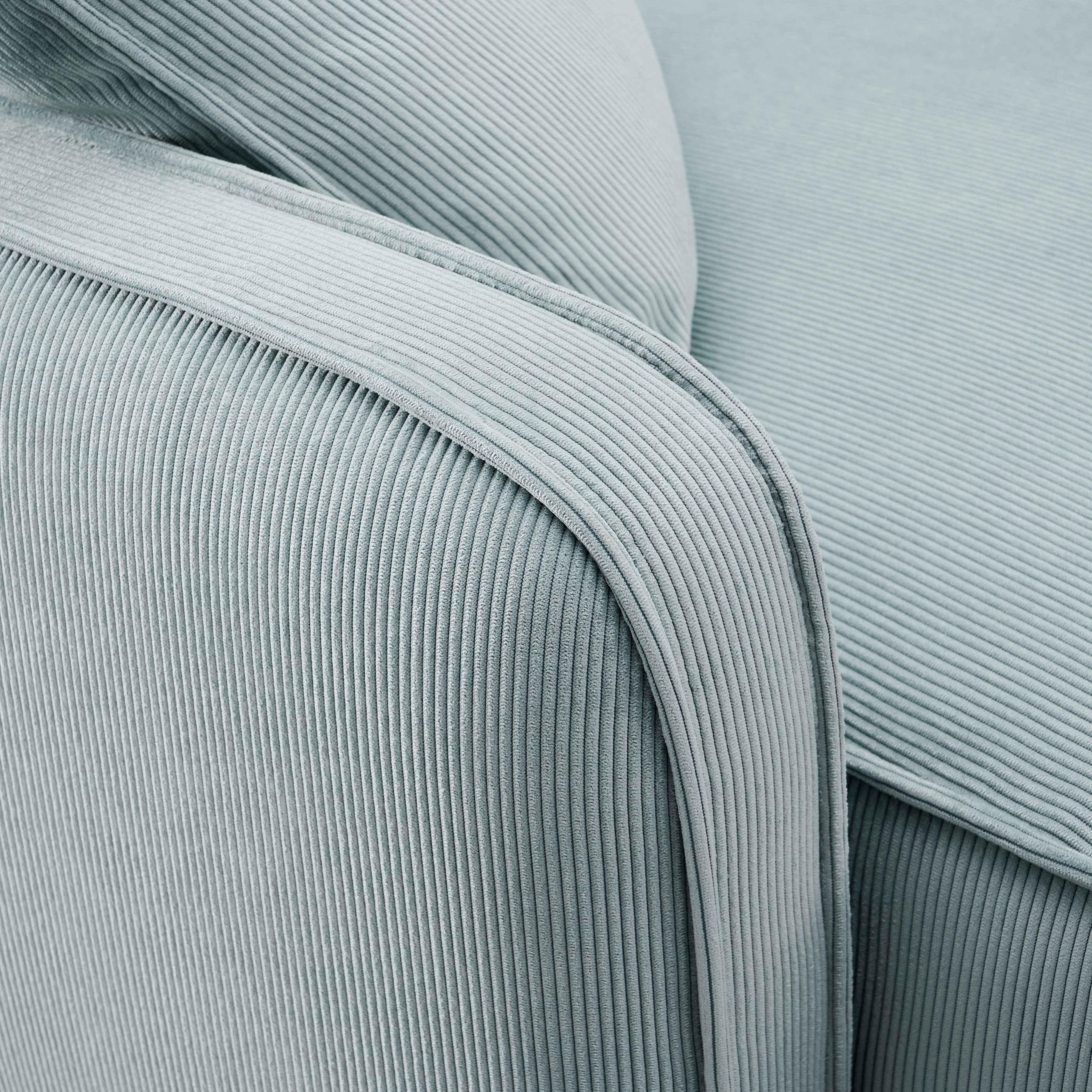Travie Sea Foam Performance Corduroy Velvet RAF Corner Chair