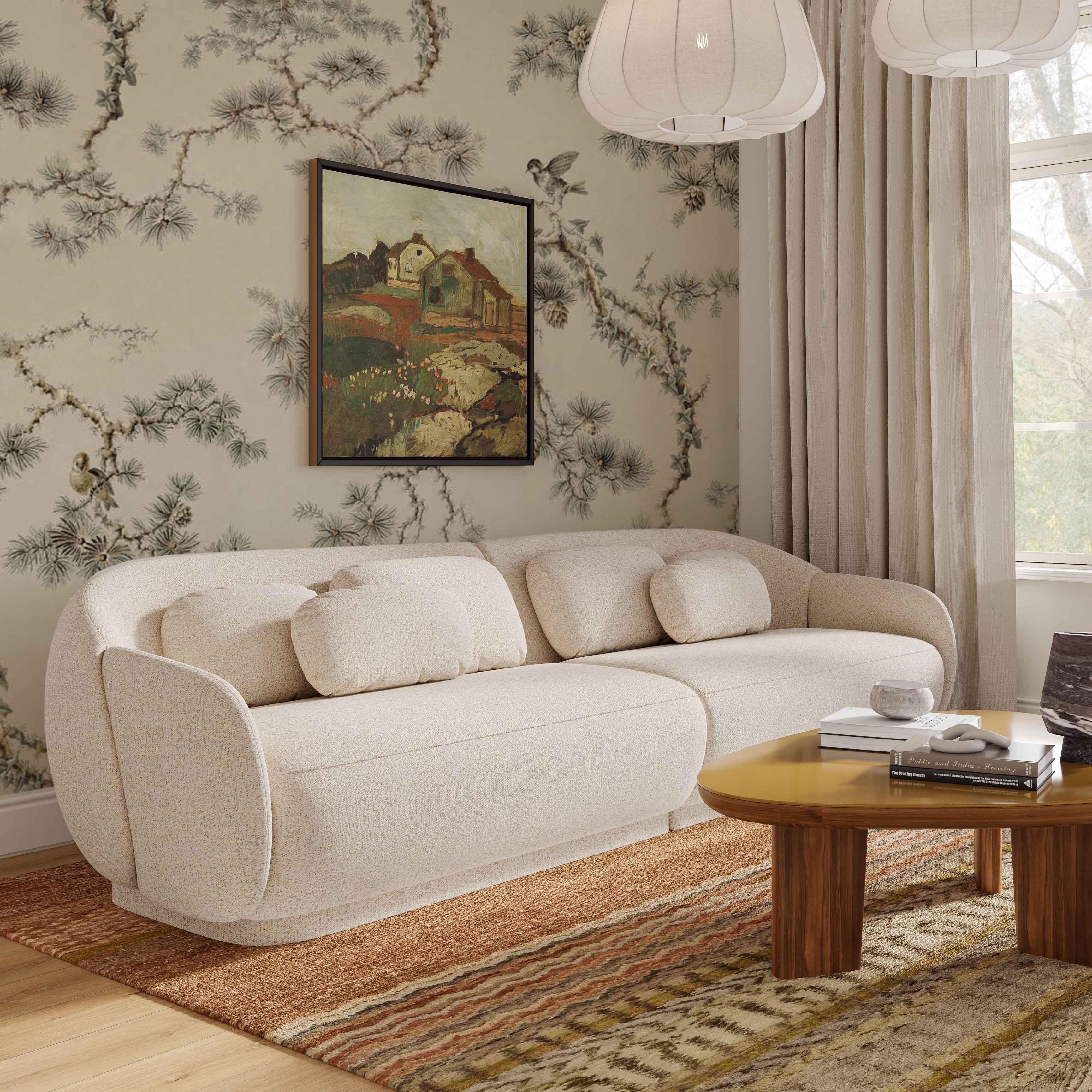 Misty Cream Boucle Modular 4-Seater Sofa