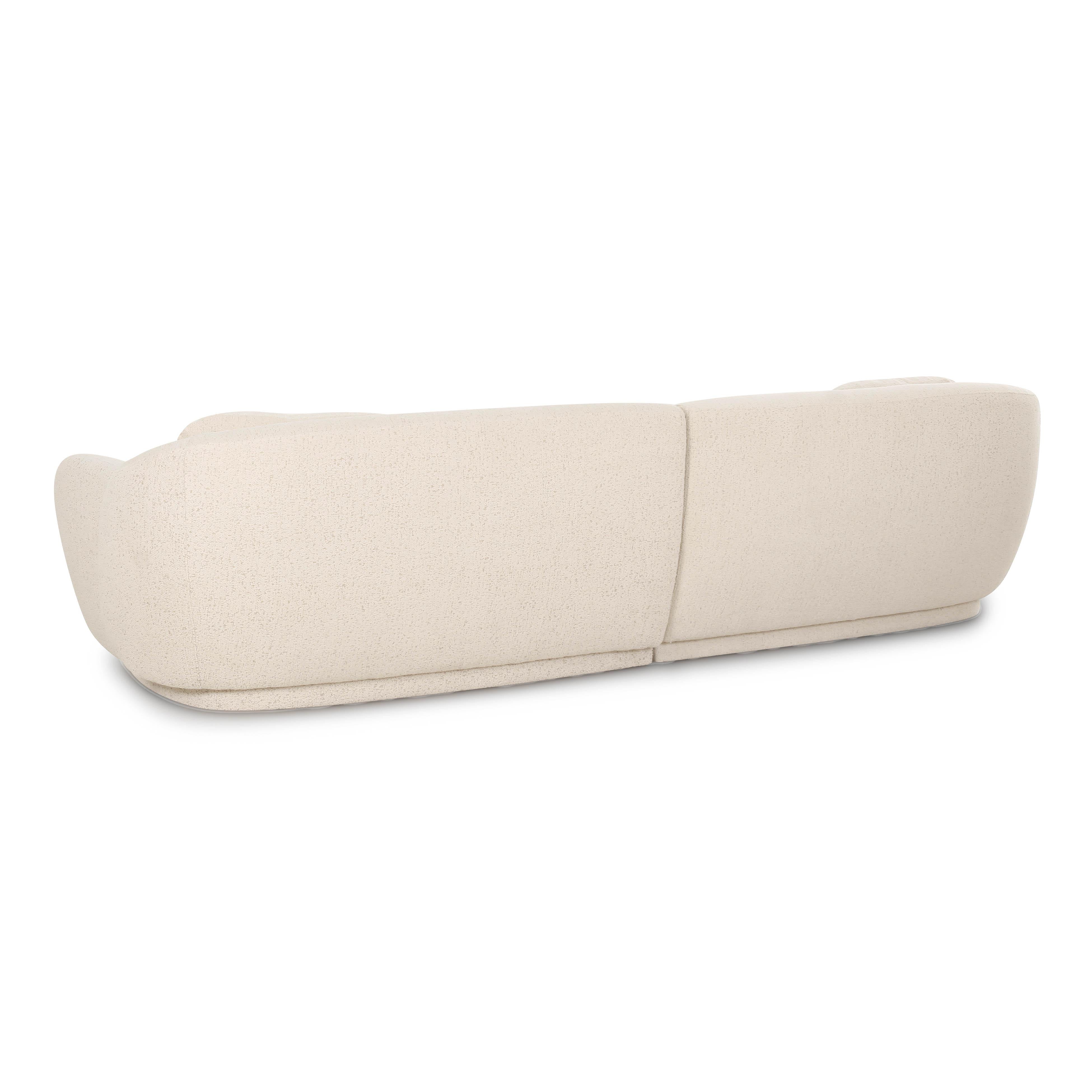 Misty Cream Boucle Modular 4-Seater Sofa