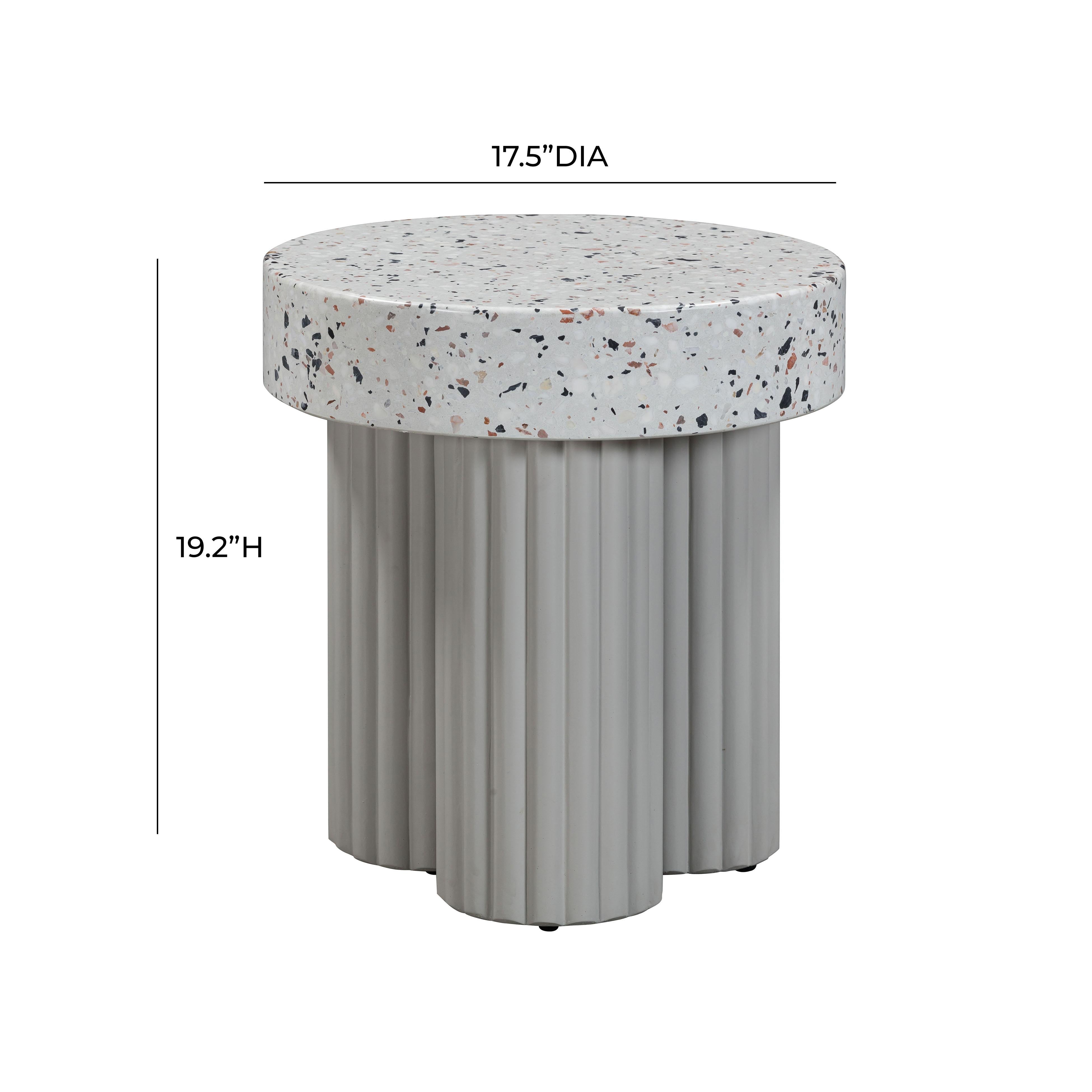 Clover Faux Terrazzo Indoor / Outdoor Round Side Table
