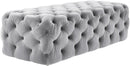 Kaylee Grey Velvet Ottoman