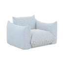 Saint Tropez Pearl and Blue Striped Stuffed Outdoor Armchair - UK