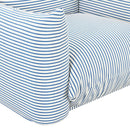 Saint Tropez Pearl and Blue Striped Stuffed Outdoor Armchair