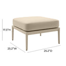 Kapri Taupe Outdoor Ottoman