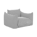 Saint Tropez Pearl and Black Striped Stuffed Outdoor Armchair - UK