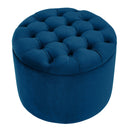 Queen Navy Velvet Storage Ottoman