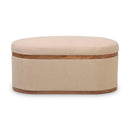 Olivier Ivory Boucle Oval Storage Ottoman