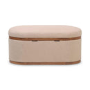 Olivier Ivory Boucle Oval Storage Ottoman
